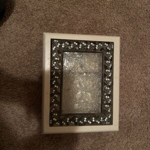 Elegant Silver and White Decorative Box